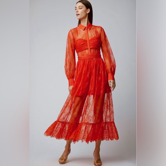 SELF-PORTRAIT Maxi Lace Dress w/ Tags Size: M | US6, UK10 - Picture 7 of 16